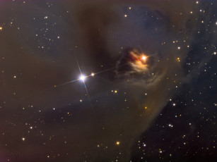 Картинка переменная туманность хинда космос галактики туманности