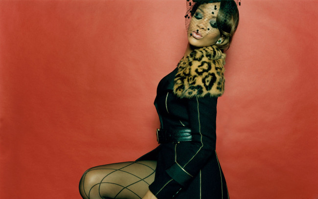 Обои картинки фото музыка, rihanna, вуаль