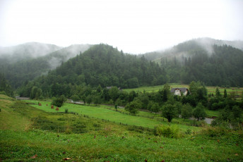 Картинка украина карпаты львовская обл природа пейзажи дымка луга горы