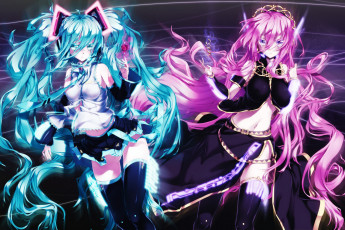 Картинка vocaloid аниме hatsune miku megurine luka