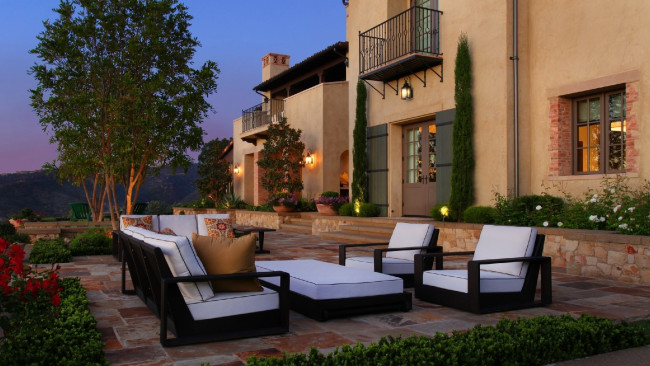 Обои картинки фото интерьер, веранды, террасы, балконы, мебель, вечер, терраса