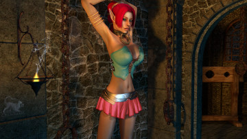 обоя 3д графика, elves , эльфы, эльфийка, взгляд