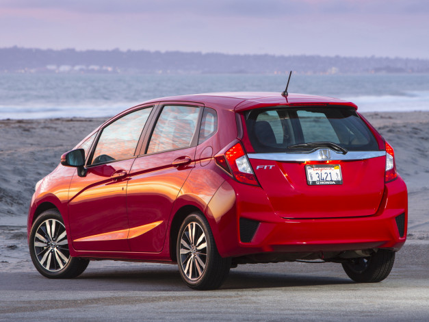 Обои картинки фото автомобили, honda, 2014, красный, fit, us-spec