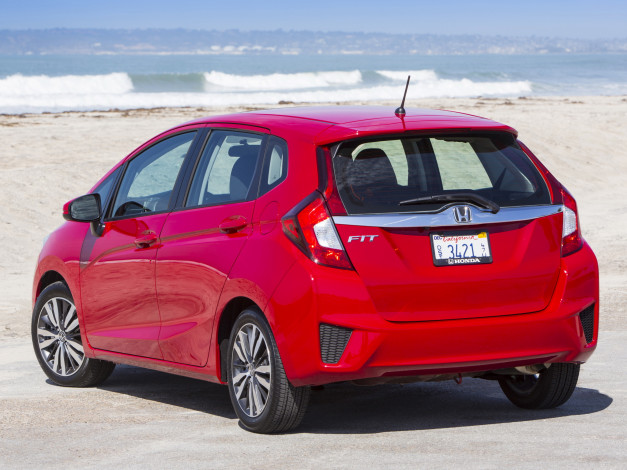 Обои картинки фото автомобили, honda, красный, fit, 2014, us-spec