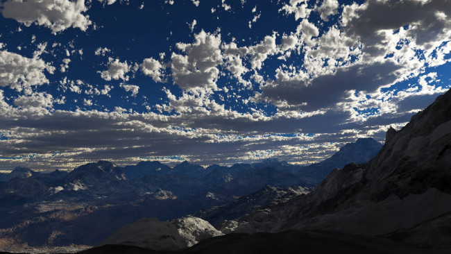 Обои картинки фото 3д графика, nature, landscape , природа, облака, горы