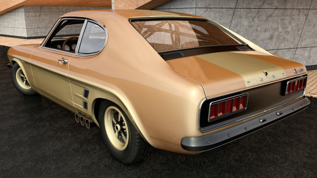 Обои картинки фото автомобили, 3д, ford, 1974г