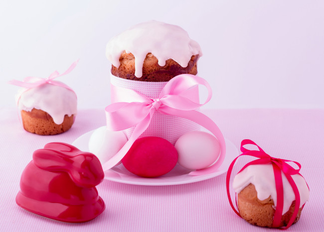 Обои картинки фото праздничные, пасха, выпечка, кролик, яйца