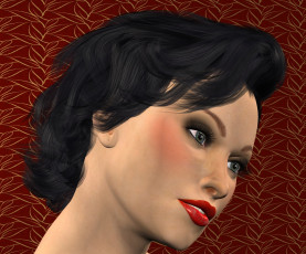 Картинка 3д+графика портрет+ portraits взгляд девушка фон