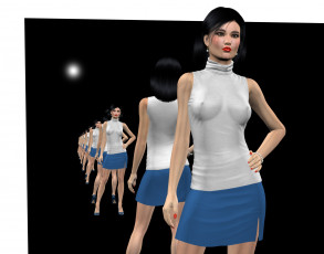 Картинка 3д+графика люди+ people девушка взгляд фон