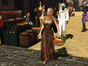 Картинка 3д+графика люди+ people девушка взгляд фон