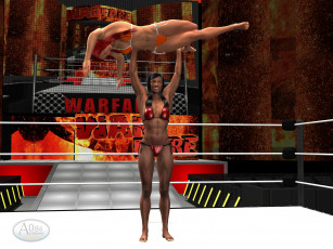 Картинка 3д+графика спорт+ sport девушка взгляд фон ринг