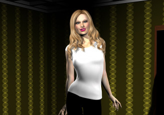 Картинка 3д+графика люди+ people девушка взгляд фон