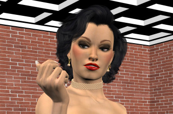 Картинка 3д+графика портрет+ portraits девушка взгляд фон