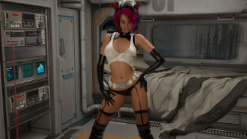 Картинка 3д+графика люди+ people девушка взгляд фон интерьер