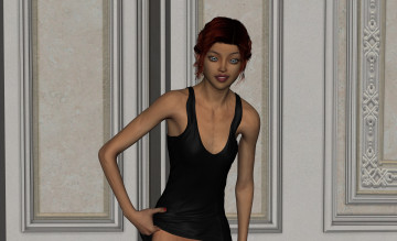 Картинка 3д+графика люди+ people девушка взгляд фон