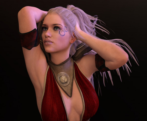 Обои картинки фото 3д графика, люди , people, девушка, взгляд, фон