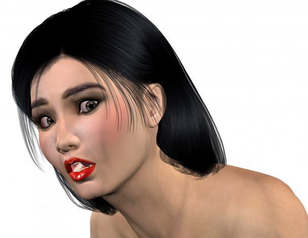 Обои картинки фото 3д графика, портрет , portraits, девушка, взгляд, фон