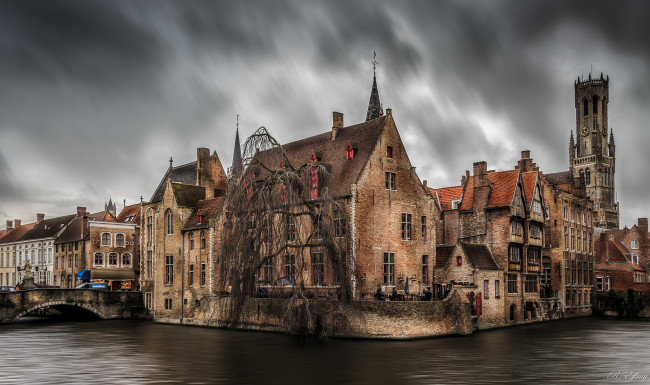 Обои картинки фото brugge, города, брюгге , бельгия, дома, канал