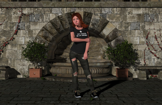 Обои картинки фото 3д графика, люди , people, девушка, взгляд, фон