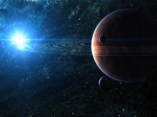 Картинка космос арт вселенная планеты звёзды созвездия