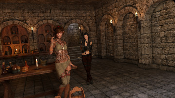 Картинка 3д+графика эльфы+ elves оружие эльфийка фон взгляд девушка