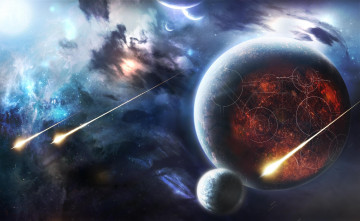 Картинка космос арт вселенная планеты звёзды созвездия