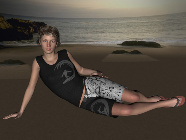 Обои картинки фото 3д графика, люди , people, фон, взгляд, девушка