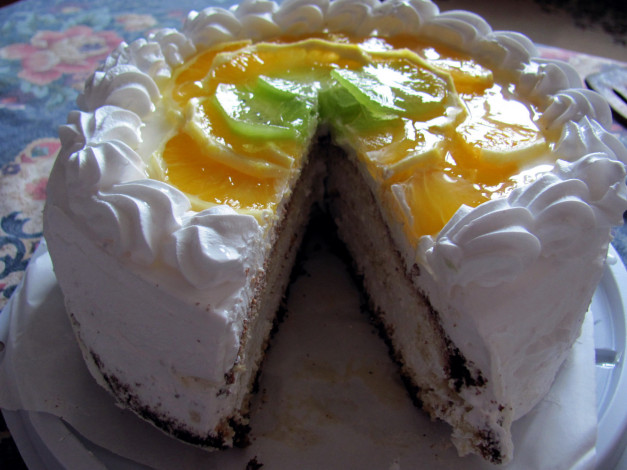 Обои картинки фото еда, торты, крем, киви