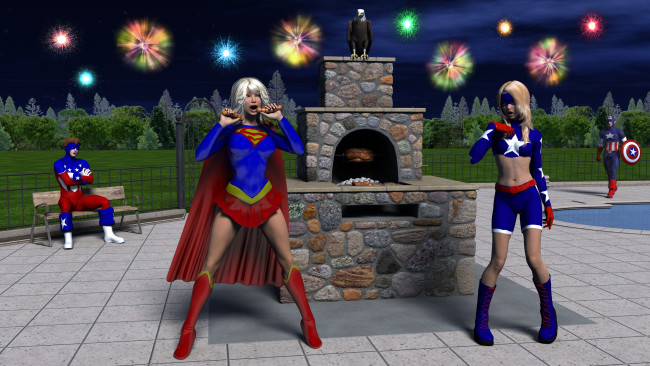 Обои картинки фото 3д графика, фантазия , fantasy, фон, взгляд, девушки