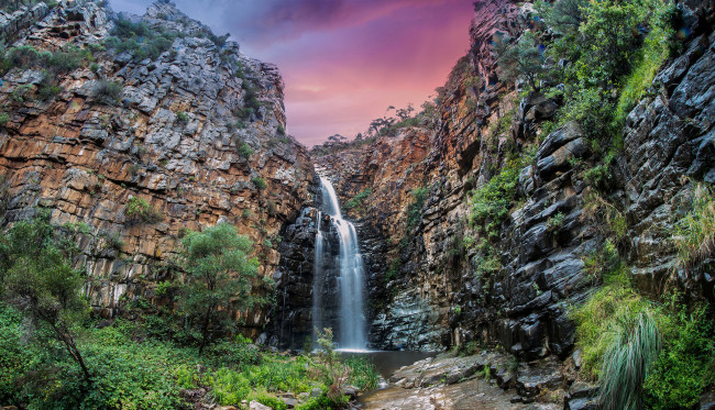 Обои картинки фото природа, водопады, водопад, река, лес