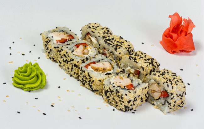 Обои картинки фото еда, рыба,  морепродукты,  суши,  роллы, роллы