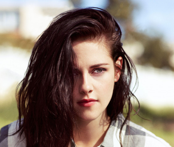 Обои картинки фото девушки, kristen stewart, лицо, брюнетка, актриса, рубашка