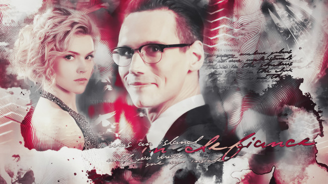 Обои картинки фото кино фильмы, gotham, девушка, мужчина, фон, взгляд