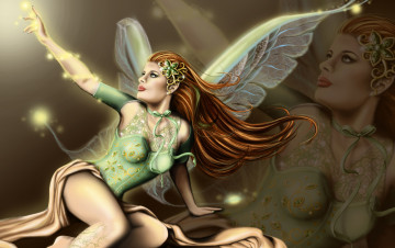 Картинка фэнтези феи девушка фон корсет