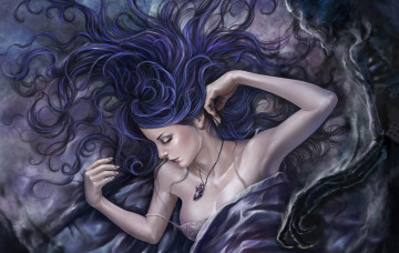 Картинка фэнтези девушки девушка фон сон кулон