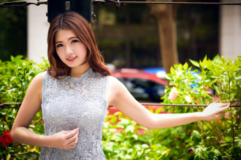 Картинка девушки -+азиатки азиатка кружевное платье