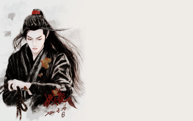 Обои картинки фото рисованное, кино,  мультфильмы, вэй, усянь, листья