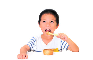 обоя разное, дети, ребенок, мальчик, ложка, плошка, мед