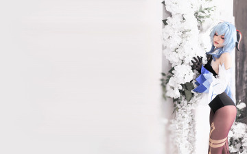 Картинка девушки tenletters образ косплей наряд стена цветы