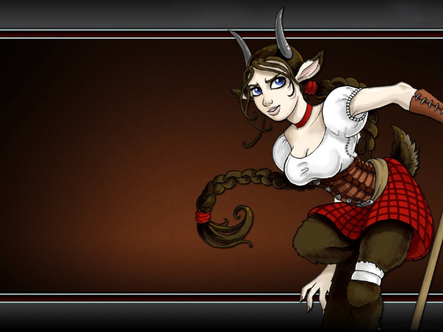 Обои картинки фото видео игры, twin skies, девушка, демон, рога, коса