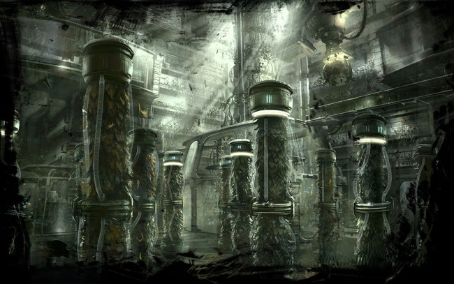 Обои картинки фото видео игры, dead space, храм, колонны, лучи, зал
