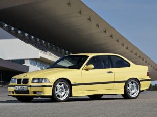 Картинка автомобили bmw coupe желтый m3 e36