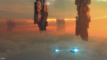 Картинка фэнтези космические+корабли +звездолеты +станции звездолеты станции космические облака будущее мир иной