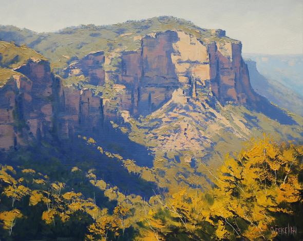 Обои картинки фото рисованные, живопись, the, landslide, katoomba, artsaus