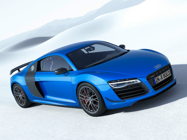 Обои картинки фото автомобили, audi, lmx, r8, синий, 2014г
