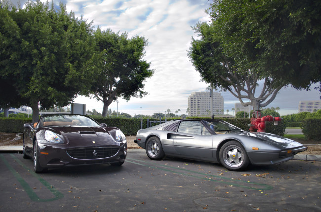 Обои картинки фото ferrari new vs old, автомобили, ferrari, италия, спортивные, гоночные, s, p, a