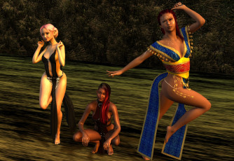 Картинка 3д+графика люди+ people девушки взгляд фон