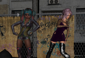 Картинка 3д+графика люди+ people девушки взгляд фон