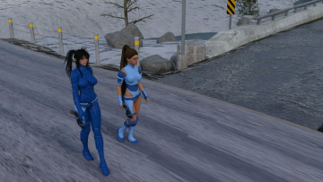 Картинка 3д+графика фантазия+ fantasy девушки взгляд фон дорога камни