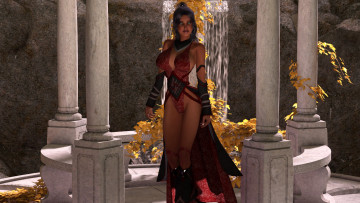 Картинка 3д+графика люди+ people фон взгляд колоны девушка